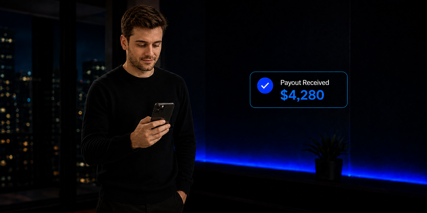 Trader receiving an approved payout