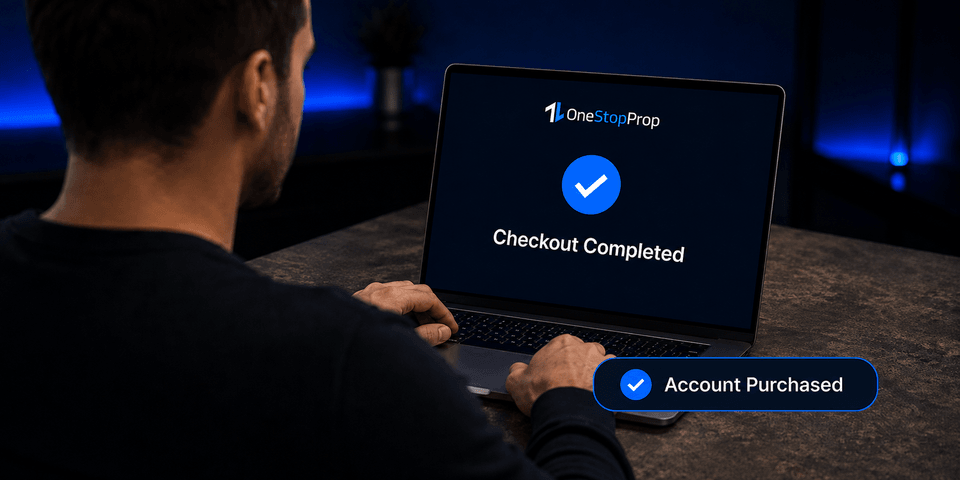 Trader choosing a One Stop Prop account after checkout